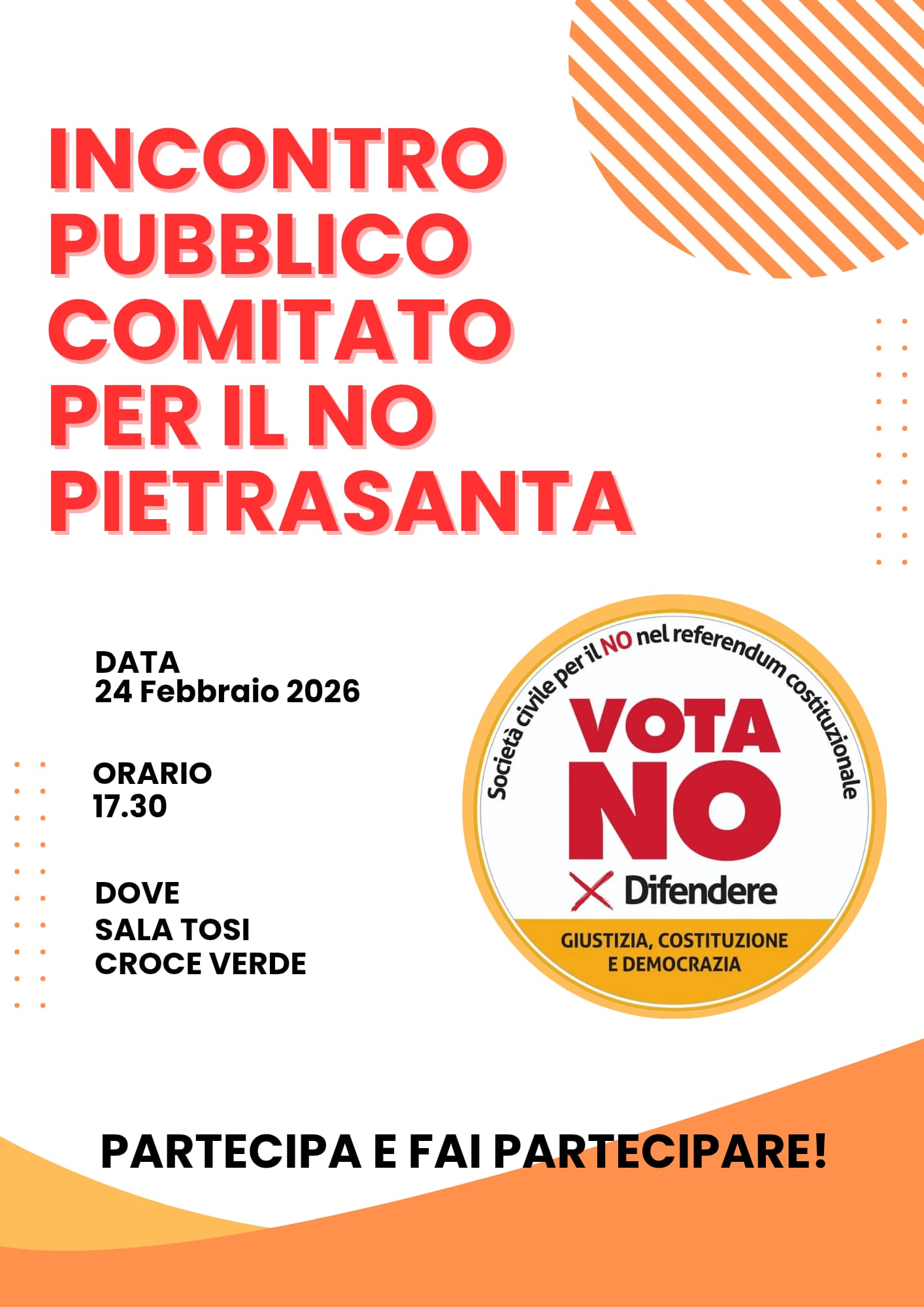 Incontro pubblico comitato per il NO Pietrasanta